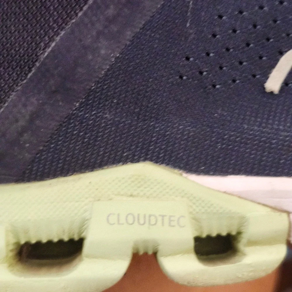 On Running Cloudflow  Mens 10 Navy Blue Lime Green Road Shoes Activewear‎ Sporty